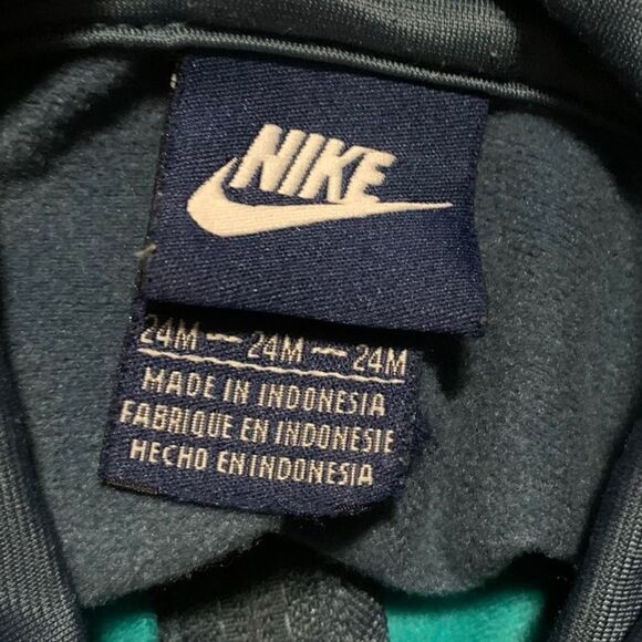 Nike Green and Blue Zip Front Jacket 24Mos. - Picture 3 of 5